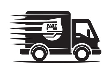Vector Silhouette of Delivery Truck Minimalist Design