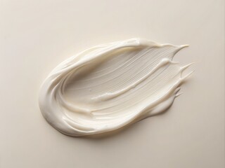 Isolated white cream smear on a clean neutral background, soft focus, subtle texture, and gentle curves create a delicious and elegant visual treat.