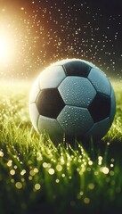 Fototapeta premium soccer ball on grass