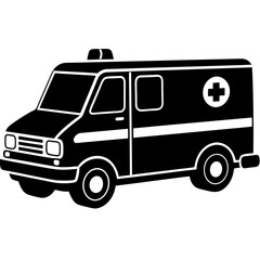 ambolance black silhouette art illustration