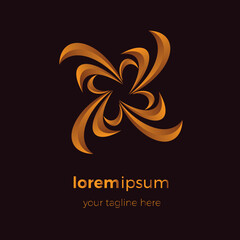 Logo with the concept of several gold drops, looks simple but luxurious