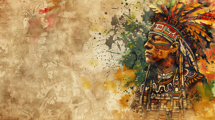 A man wearing a headdress and a colorful outfit