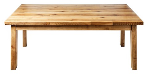 Empty wooden table top on a white background with a clipping path for easy product placement, perfect for advertising and commercial use, isolated and clean.