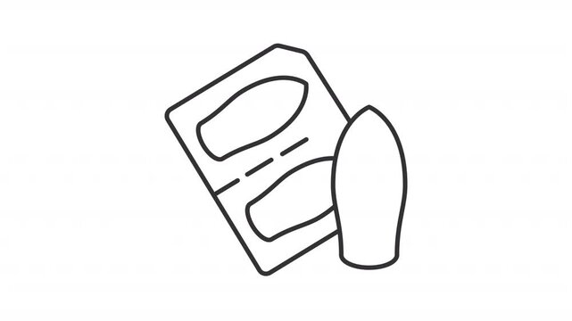 Animated suppository tablet icon. Healthcare pharmacy line animation. Floating capsule. Medical pack. Black illustration on white background. HD video with alpha channel. Motion graphic