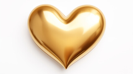 Photos of Shape of beautiful gold heart isolated on white background.