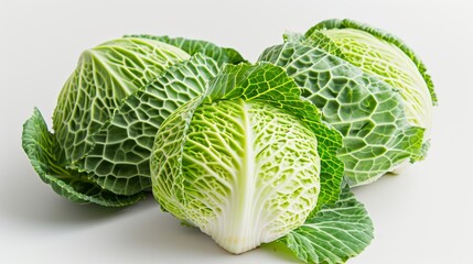 Obraz premium Detailed photograph of green cabbage
