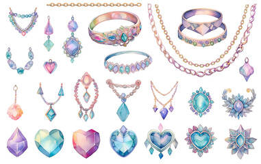 水彩画のアクセサリーセット