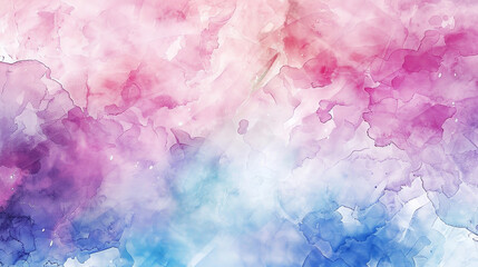 A watercolor painting of a sky with a pink and blue background