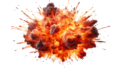 Realistic explosion on transparent background