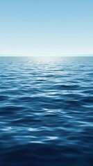 Fototapeta premium A serene blue sea, calm and tranquil, with the horizon line creating an endless expanse of water