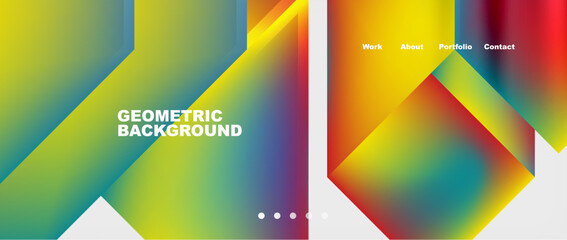 Abstract geometric shapes web design page. Vector Illustration For Wallpaper, Banner, Background, Card, Book Illustration, landing page