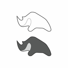 Obraz premium Rhino vector logo design illustration, Cartoon art silhouette