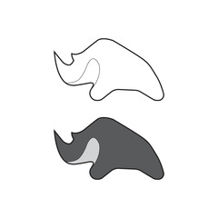 Rhino vector logo design illustration, Cartoon art silhouette