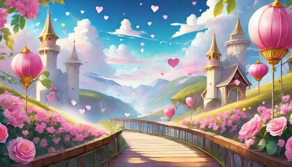 Fototapeta premium hearts in the garden