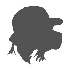 Boxer Dog silhouette in Baseball Cap  vector stock illustration