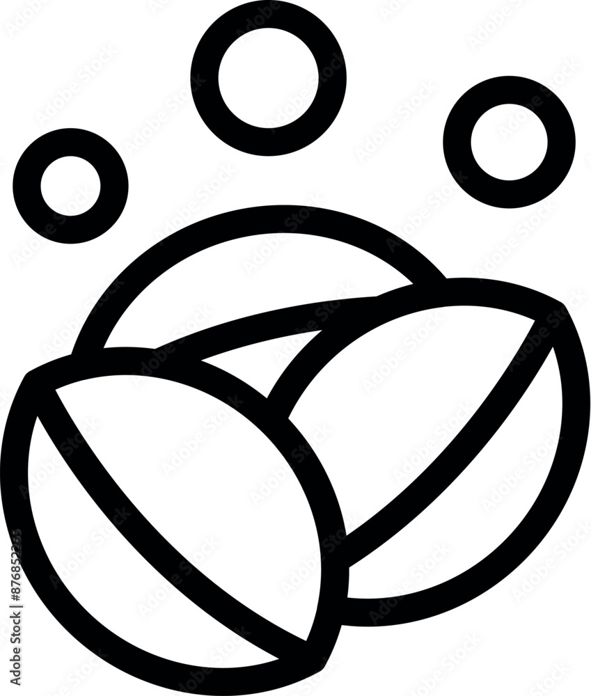 Poster simple line drawing of two hazelnuts falling down with motion lines