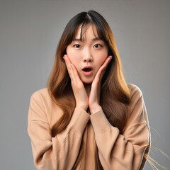 깜짝 놀란 여자 사진