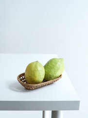 Summer fresh fruit lemon on white tabletop