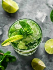 Obraz premium A refreshing take on the classic mojito cocktail.