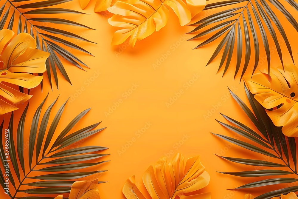 Wall mural orange tropical background