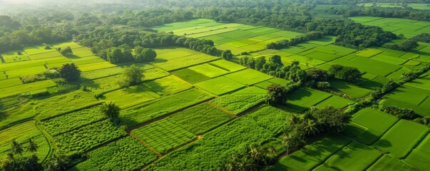 Fototapeta premium Green fields, landscape