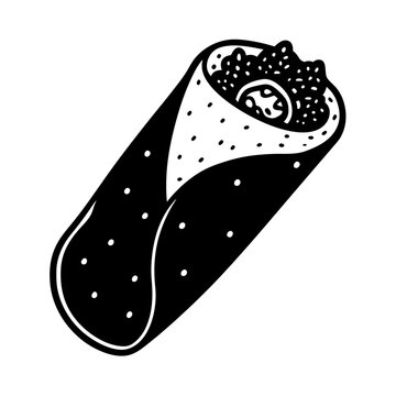 recommend clip art: burrito black silhouette art illustration