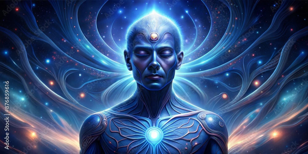 Canvas Prints abstract 3d rendering of a man in a dark blue and white