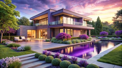 Fototapeta premium Modern Luxury Villa With Pool And Garden