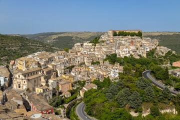 Obraz premium Aerial view of the city of Ragusa, Sicily, Italy