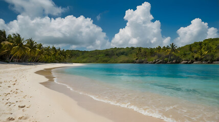 beach with trees, ai generated