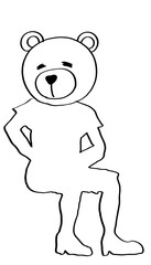illustration of bearhead sitting 2 _ silhouette