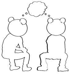 illustration of bearhead sitting 6 _ silhouette