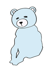 illustration of bearhead sitting 1 _ colored