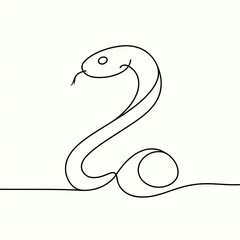 Fototapeta premium snake silhouette thin lines flat colors