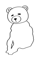 illustration of bearhead sitting 1 _ silhouette
