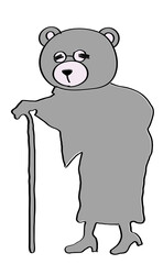 illustration of bearhead standing 6 _ colored