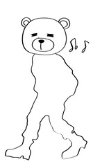 illustration of bearhead standing 4 _ silhouette