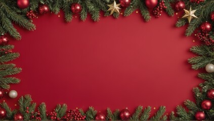 Christmas wall decoration with copy space