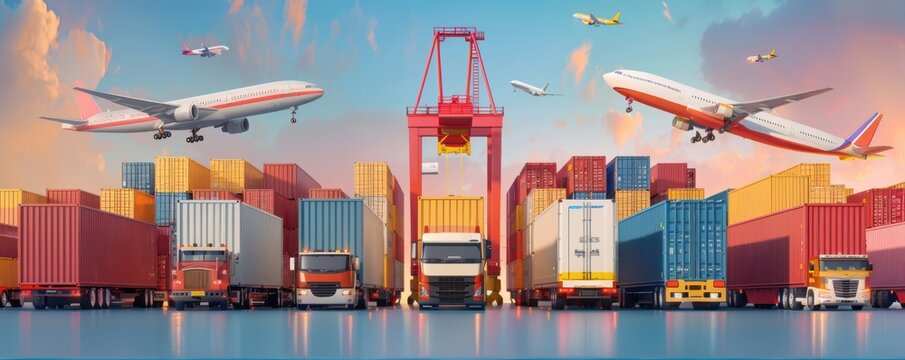 Consignment hub with multiple transport methods, highlighting strategic integration, consignment hub, multimodal transport