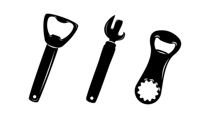 manual bottle opener icon set, Vector transparent illustration