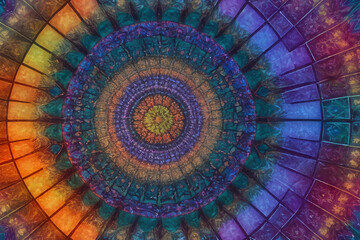 Colorful abstract kaleidoscope or endless pattern for background used.