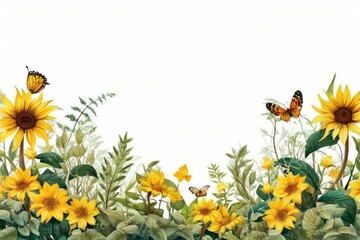 Sunflower butterfly outdoors nature.