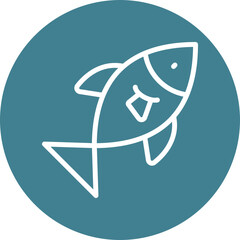  Fish Vector Line White Circles Multicolors