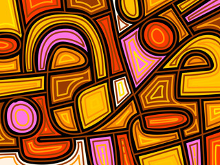 Abstract geometric doodle pattern vector illustration background.  Vintage graphic design hand drawn.