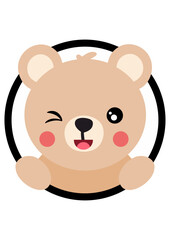 Cute curious teddy bear peeking