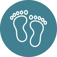  Foot Print Vector Line White Circles Multicolors