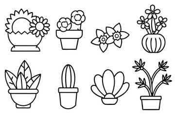 Garden and Floral Arrangements Line Art Artistic Illustration Concepts