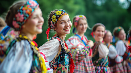 Participants in traditional  folk costume at the annual festival