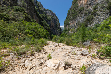 Scenic views of Gjipe Canyon near Gjipe Beach along the southern coast of Albania