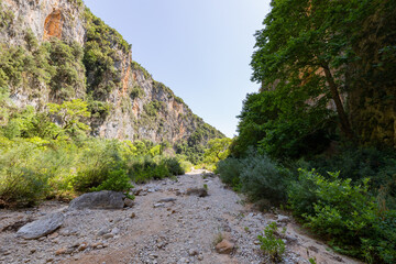 Scenic views of Gjipe Canyon near Gjipe Beach along the southern coast of Albania